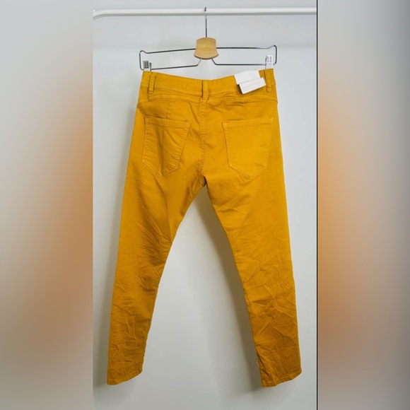 Daysie: Mustard Yellow Button-Fly Pants - Picture 2 of 3